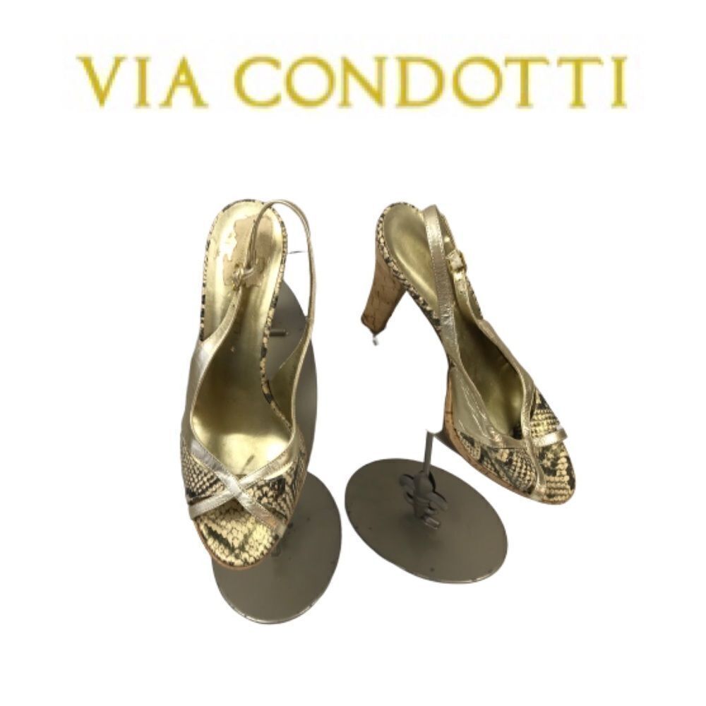 Via Condotti Animal Print Sandals. Sz 8